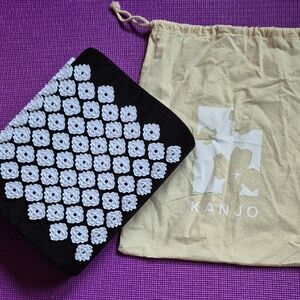 Kanjo Black Acupressure Cushion with White Accents